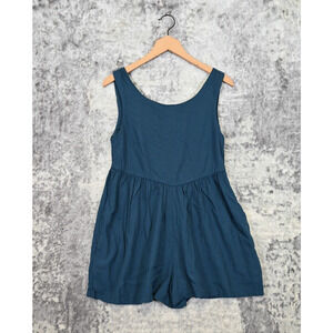 Mister Zimi Libby Playsuit Womens Romper Dress in Blue Linen Size 10